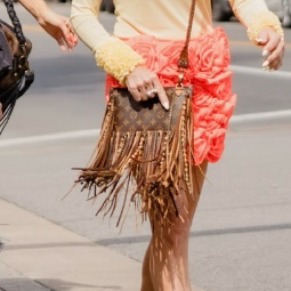 Brown Fringe Crossbody Bag